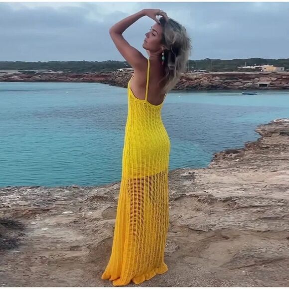 Mango Yellow and Orange Maxi Dress - Picture 9 of 11
